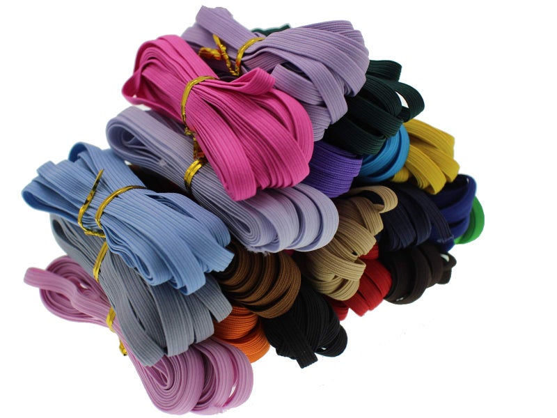 JESEP Assorted-Color 1/4 Inch Elastic Band for Sewing - 100 Yards Stretch Bands for Clothes, Waistband Elastic, Bias Tape, Crochet Accessories - Thin Elastic Cord & Straps for Crafts & DIY Projects - Image 2